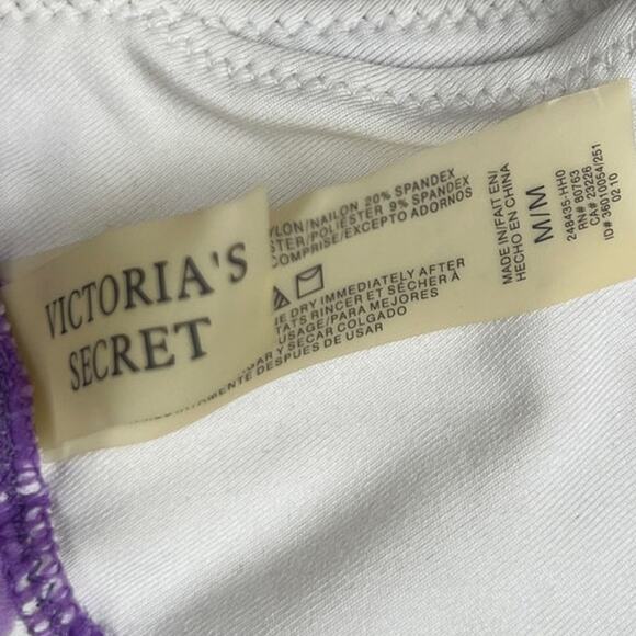 Victoria's Secret String Bikini Top Lavender White Circles Medium - Picture 5 of 5